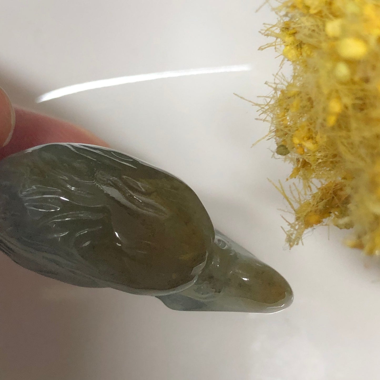 Grade A Myanmar Translucent Carved Eagle Head Jadeite Jade Pendant with Tie Rope Skeleton