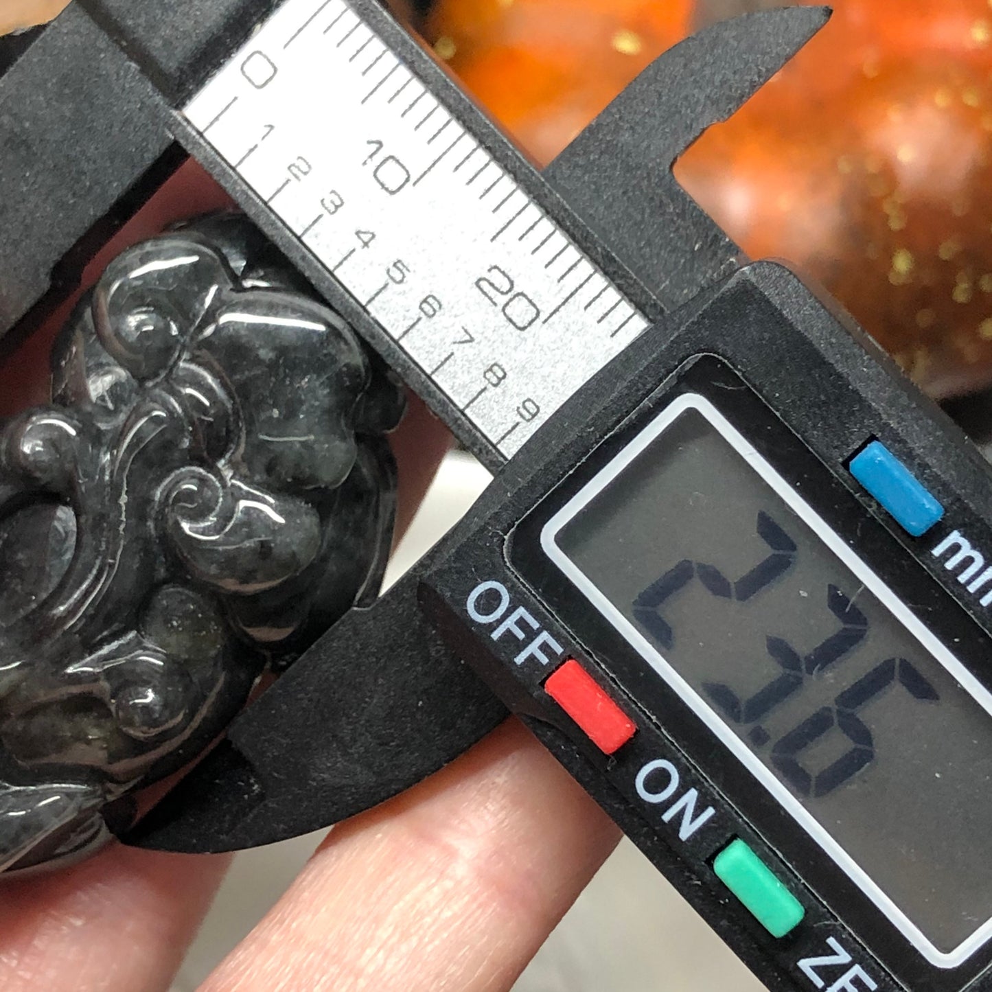 46.2mm Grade A carved Black Wuji Pixiu Jadeite Jade Pendant or Bracelet