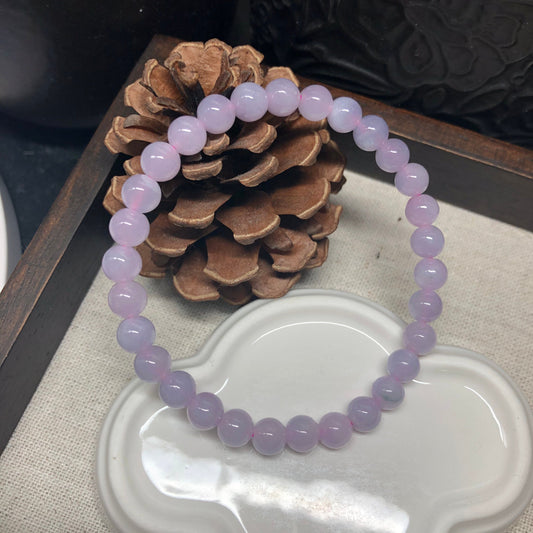 6.6 mm Grade A Icy Lavender Jade Jadeite Bracelet 6.6 mm x 30 bead bracelet