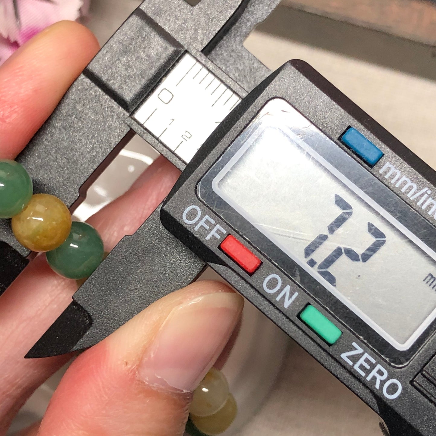 7.2mm Grade A Assorted Green Yellow Brown Jadeite Jade Bead Bracelet 7.2mm x 27pcs