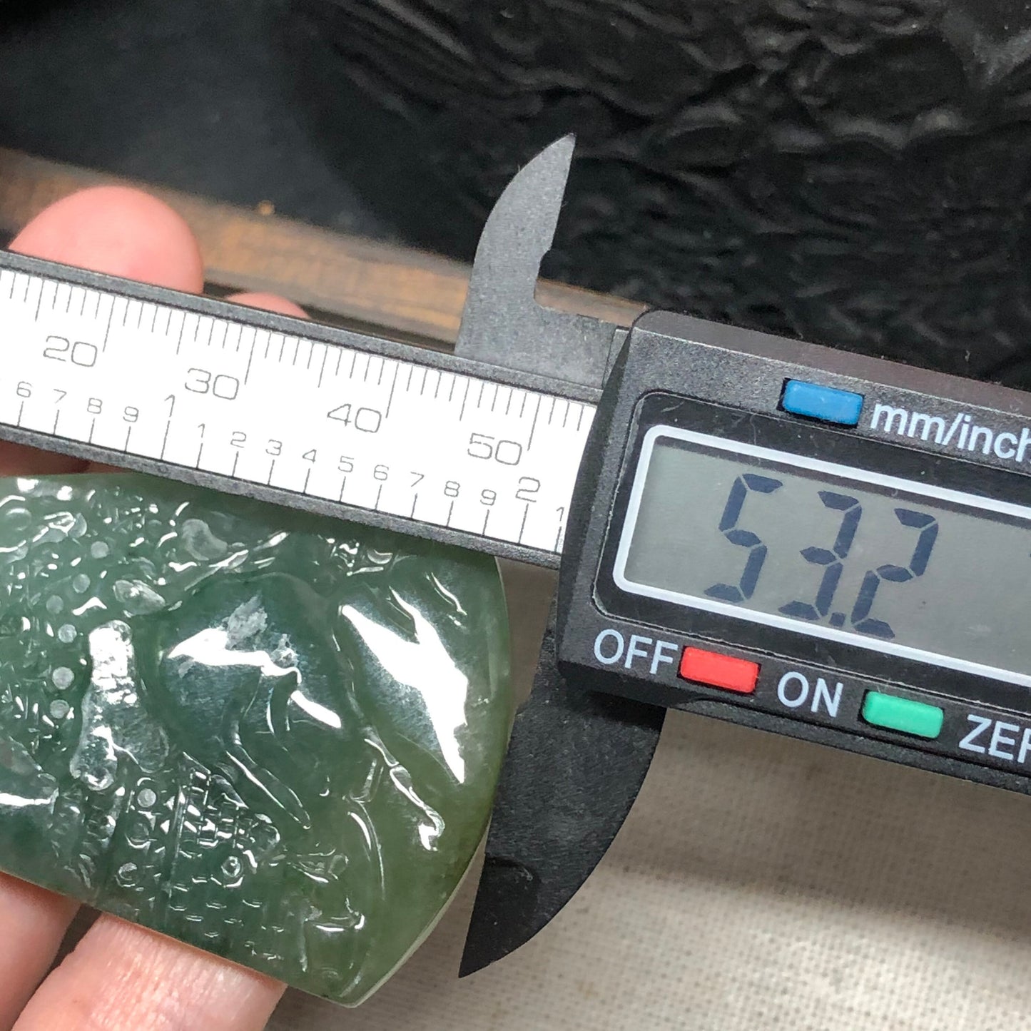 Grade A  Carved Yellow Green Jadeite Jade Mountain Landscape Scenery Pendant with Neck Rope Tie