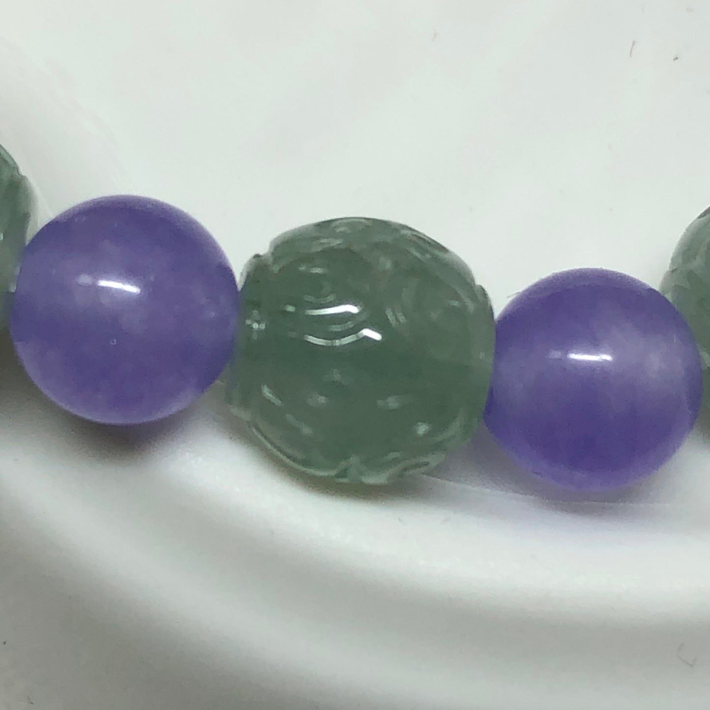 7.7 mm Grade A Icy Jade Jadeite Bracelet 7.7 mm x 14 bead bracelet