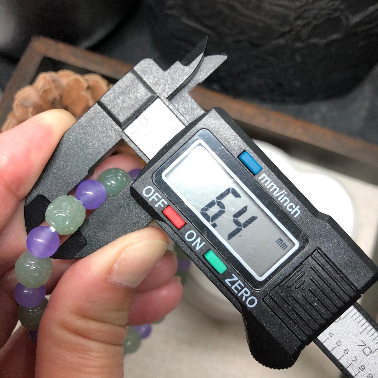 7.7 mm Grade A Icy Jade Jadeite Bracelet 7.7 mm x 14 bead bracelet