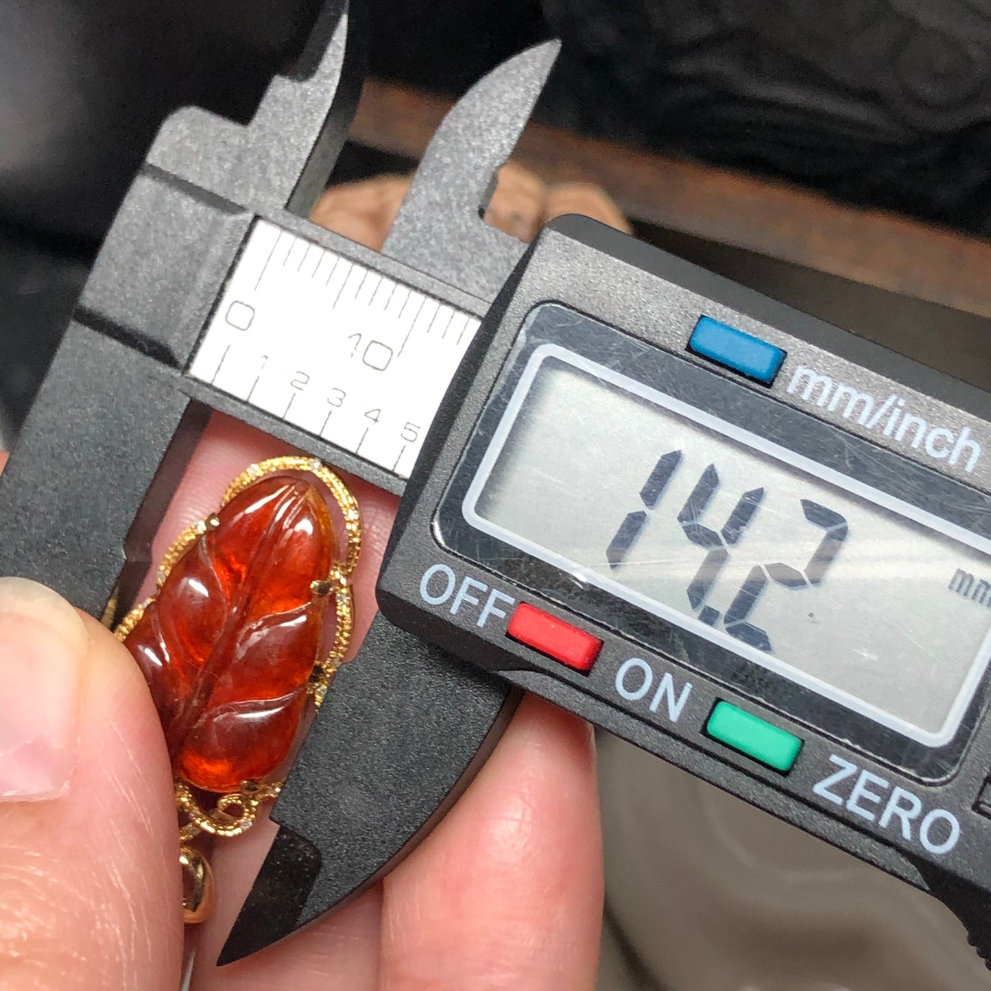 RESERVED: Certified Myanmar Grade A  Red Brown Leaf Jadeite Jade Pendant