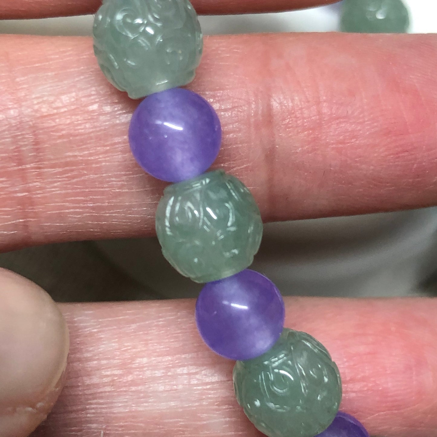 7.7 mm Grade A Icy Jade Jadeite Bracelet 7.7 mm x 14 bead bracelet