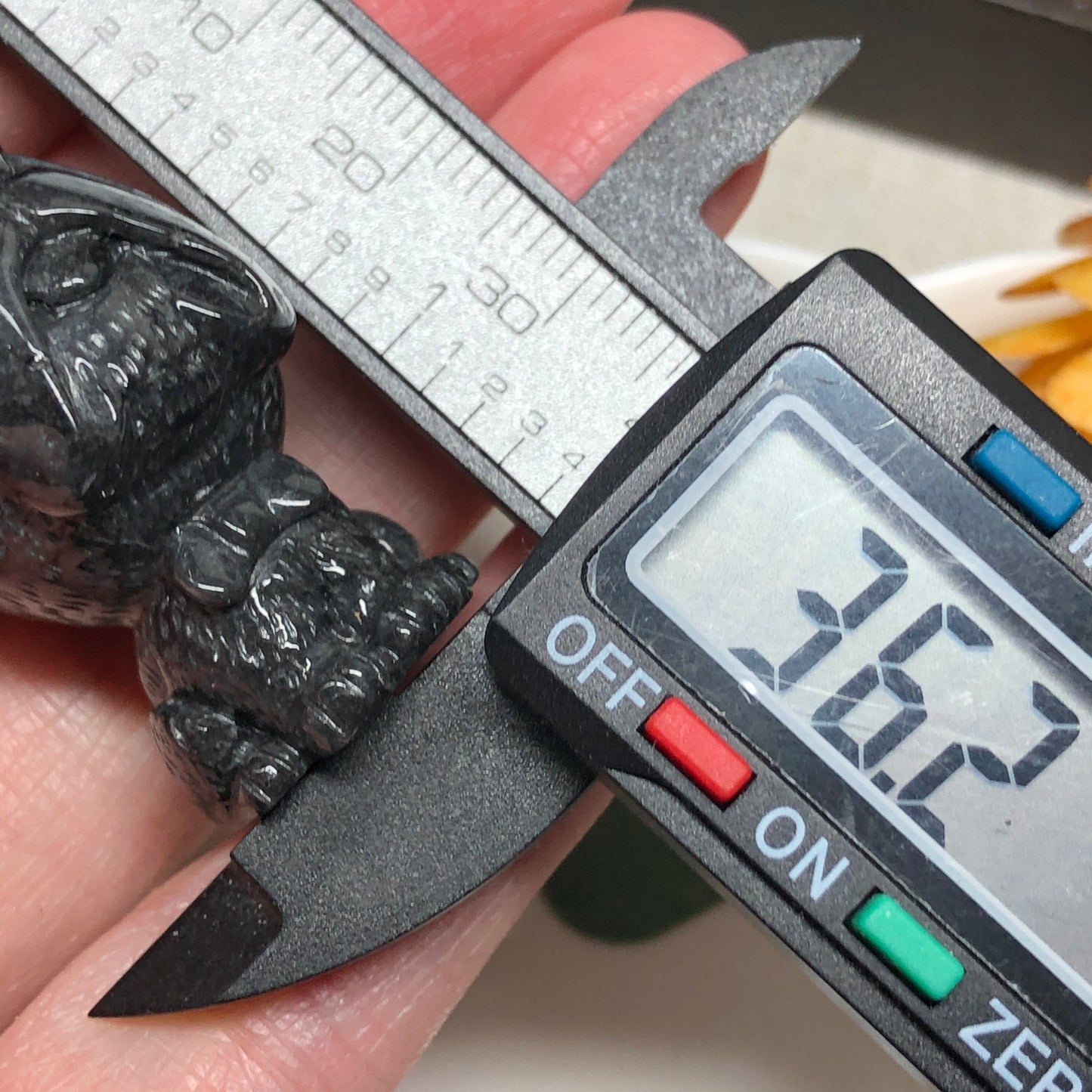 36.2 mm Certified Myanmar Grade A Jadeite Icy Wuji Grey Dog Keychain or Pendant Display Figurine