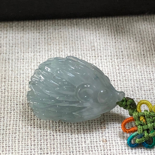 SALE: Grade A Icy Carved Dainty Hamster Jadeite Jade Pendant Keychain