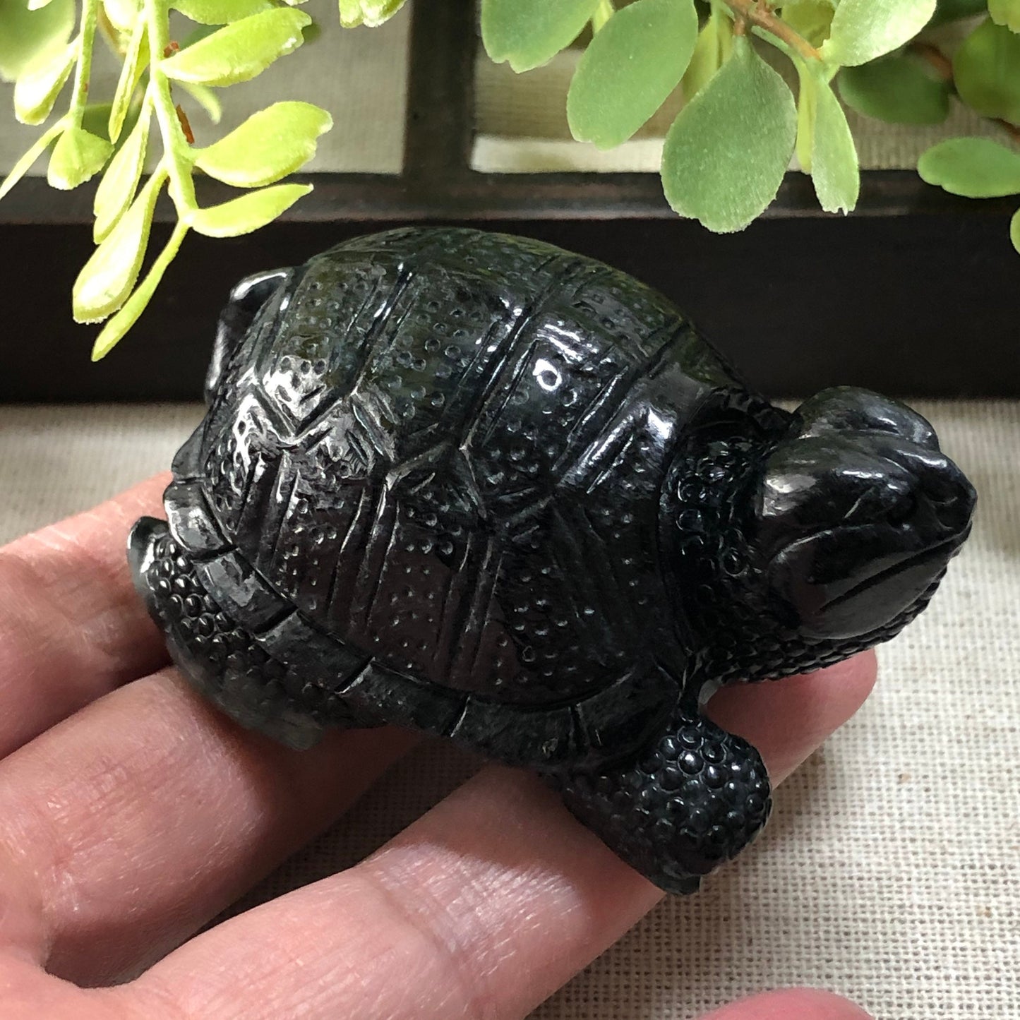 mm Certified Myanmar Grade A Jadeite Icy Wuji Carved Turtle Keychain or Pendant Display Figurine