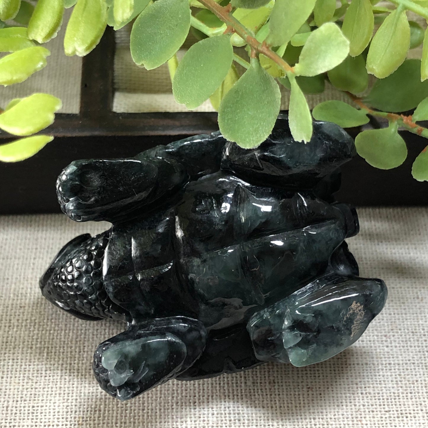 mm Certified Myanmar Grade A Jadeite Icy Wuji Carved Turtle Keychain or Pendant Display Figurine