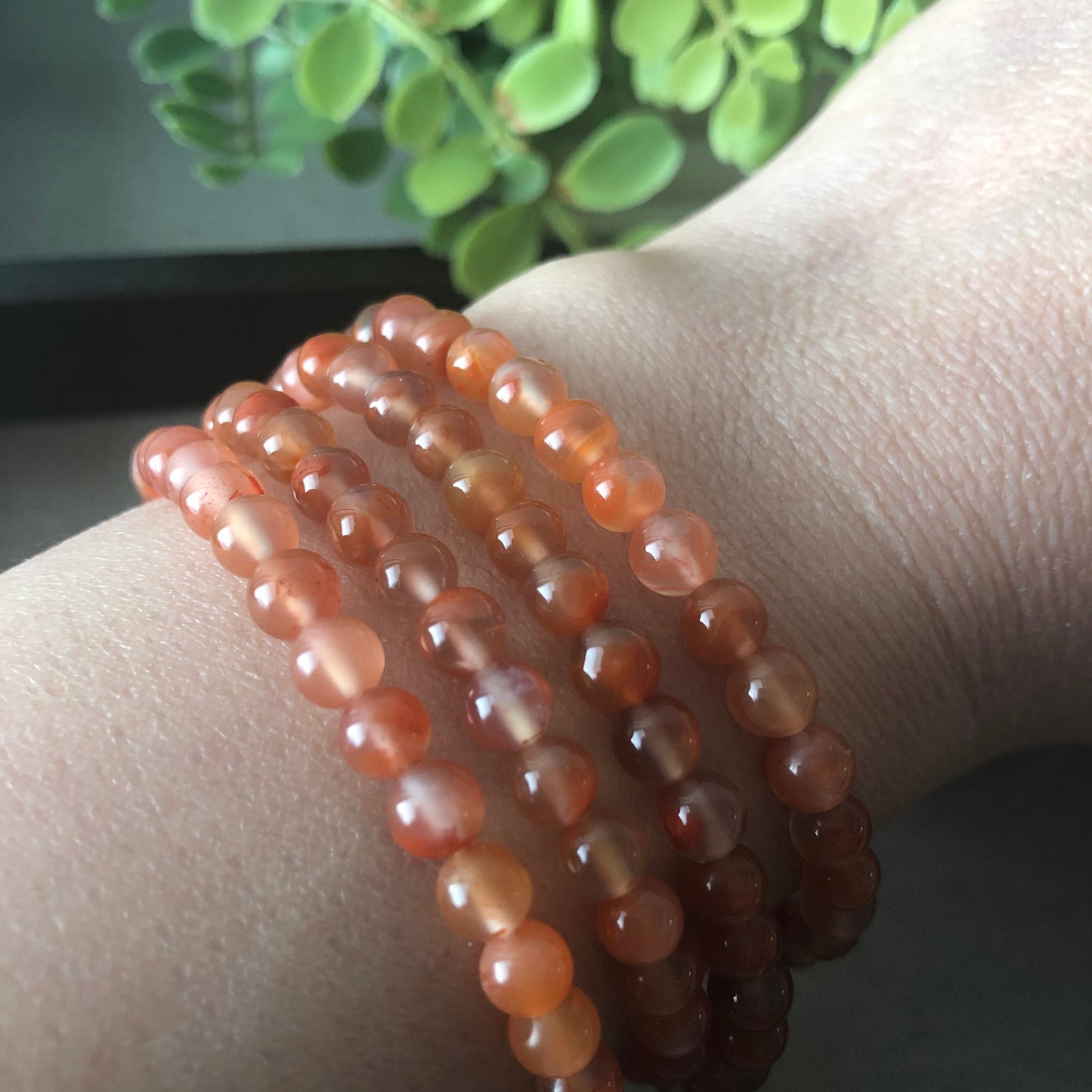 North Red Agate Grade A Natural Bead Bracelet Health Circulation Red Gradient Tone （南紅）