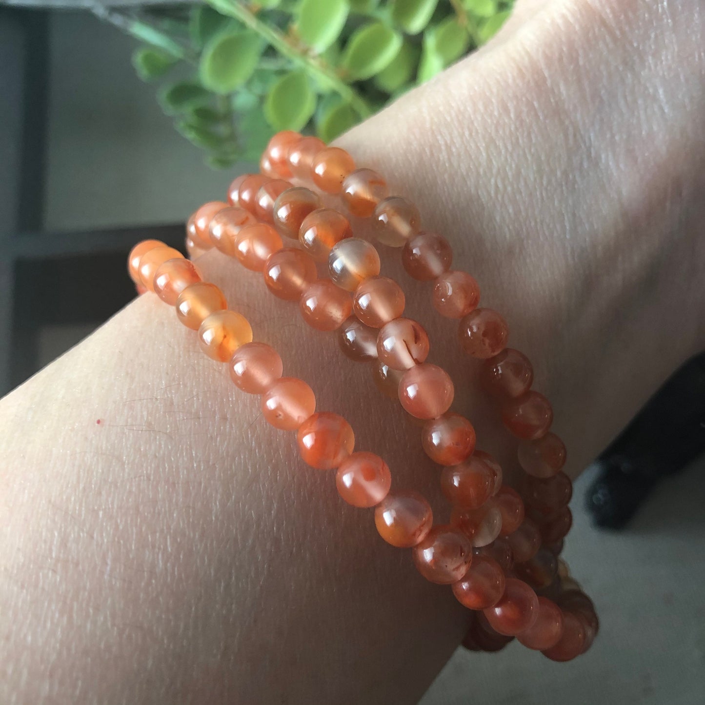 North Red Agate Grade A Natural Bead Bracelet Health Circulation Red Gradient Tone （南紅）