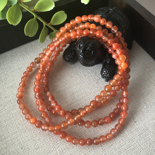 NEW Red Agate Grade A Natural Bead Bracelet Health Circulation Bright Red Tone