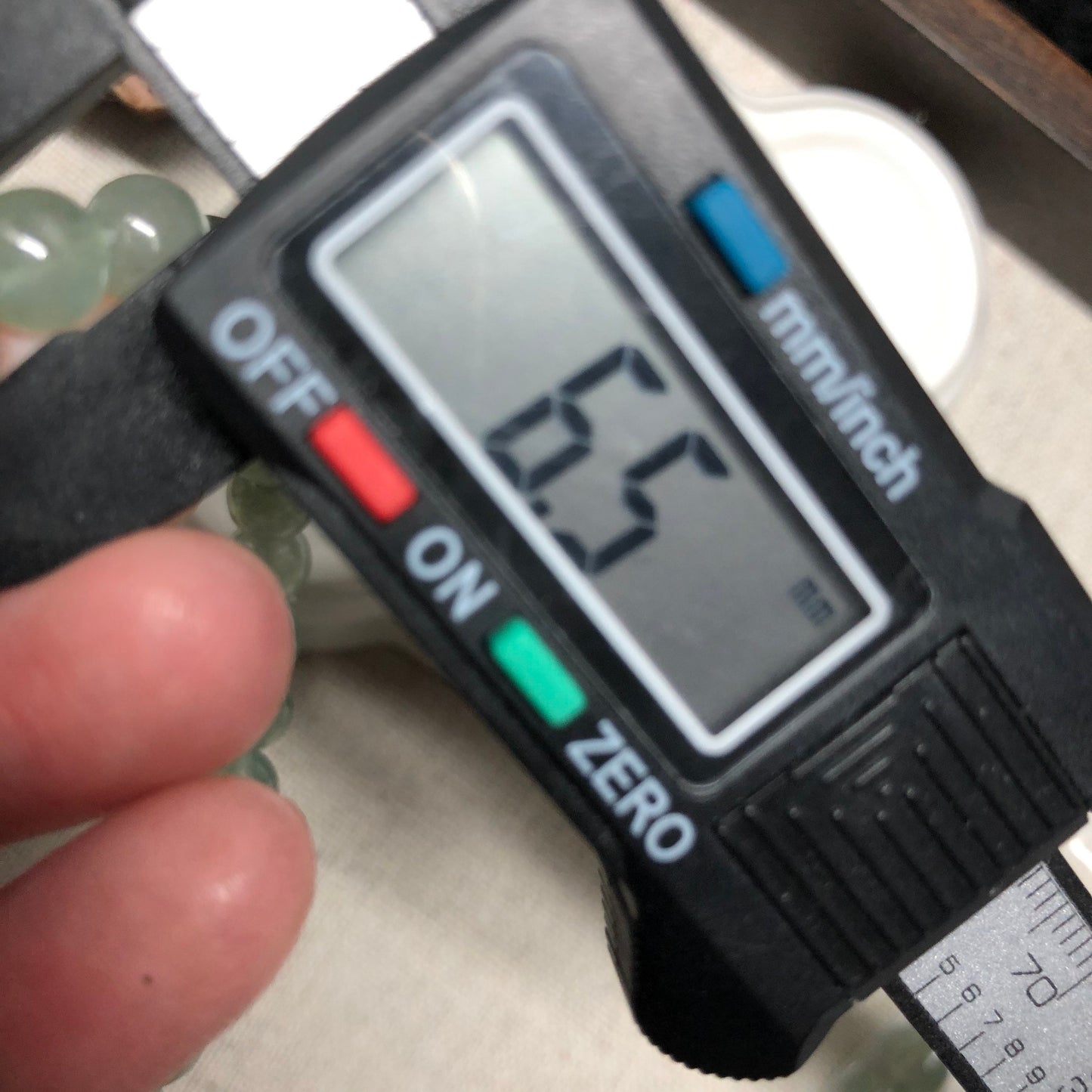 6.5 mm Grade A Icy Green Round Jadeite Jade Bead Bracelet 27 pcs.