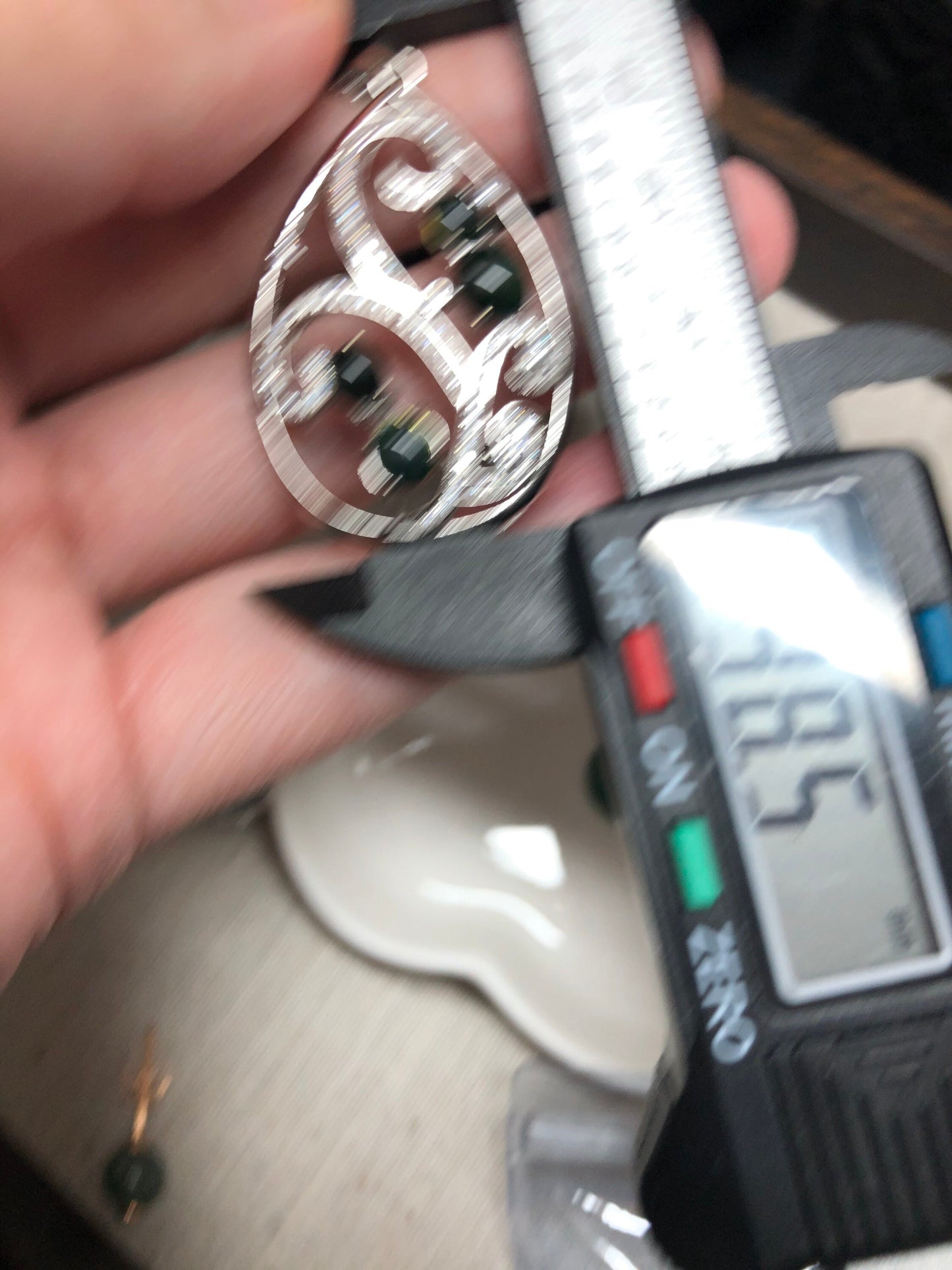 38.5 mm Myanmar Grade A Jadeite Jade Drop Pendant 925 Silver Necklace