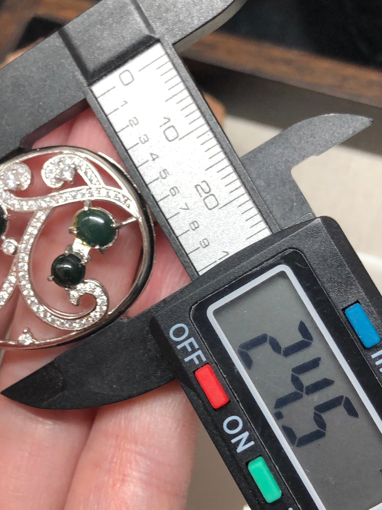 38.5 mm Myanmar Grade A Jadeite Jade Drop Pendant 925 Silver Necklace