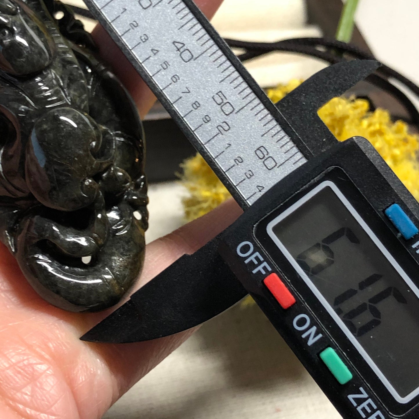 61.6mm Jadeite Jade Wuji Carved Snake Keychain or Pendant Display Figurine Grade A Certified