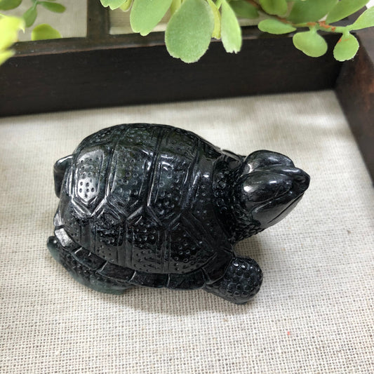 mm Certified Myanmar Grade A Jadeite Icy Wuji Carved Turtle Keychain or Pendant Display Figurine