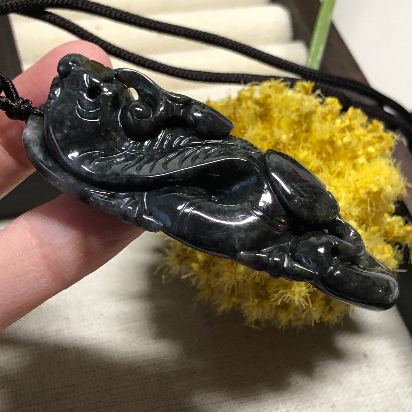 61.6mm Jadeite Jade Wuji Carved Snake Keychain or Pendant Display Figurine Grade A Certified