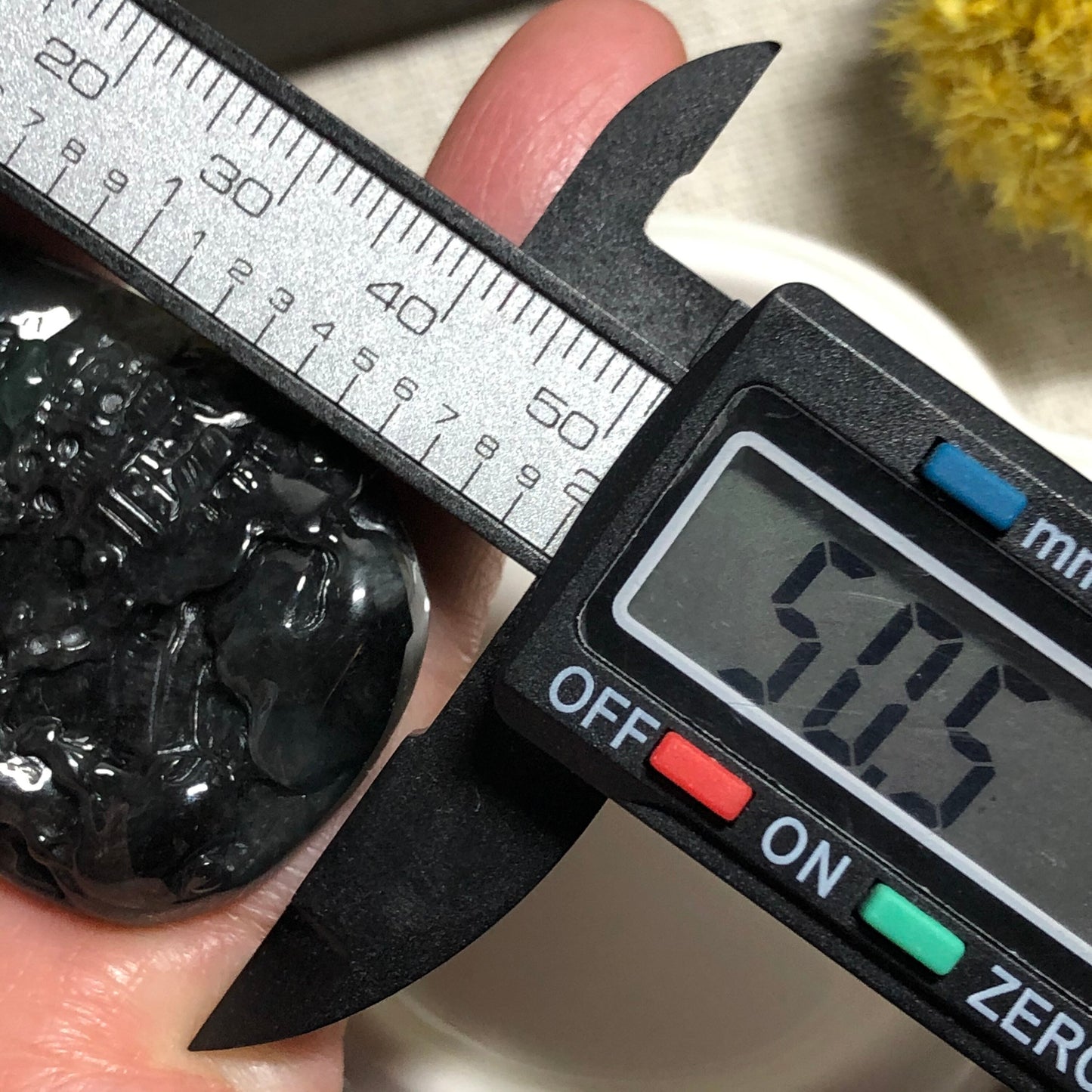 50.5 mm Grade A Jadeite Jade Carved Landscape Mountain Tree Pendant Keychain