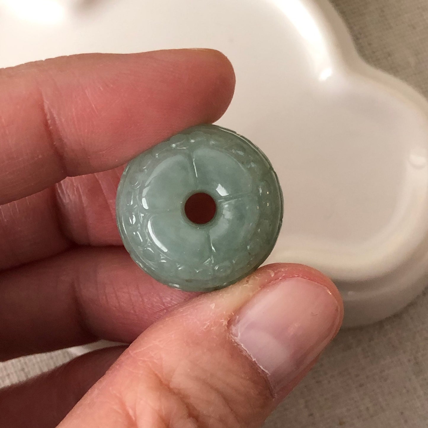 19.7mm Certified Grade A Jadeite Jade Carved Green Barrel Pendant