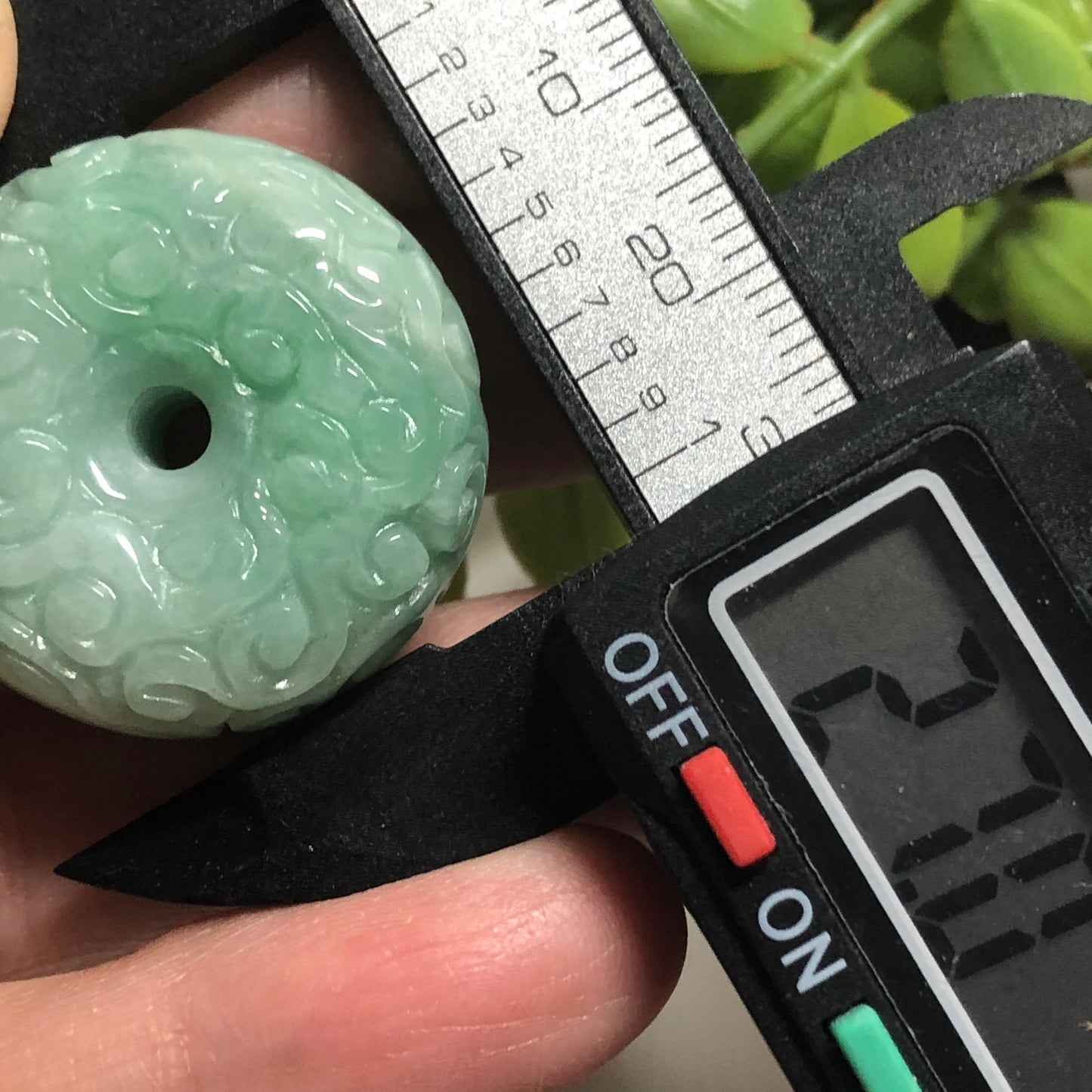 27mm Certified Grade A Jadeite Jade Carved Green Barrel Pendant