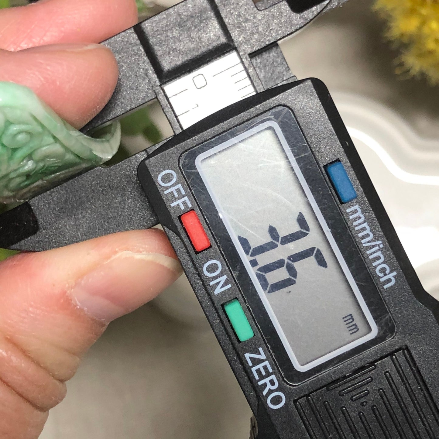 48mm Grade A Green Moss Carved Antique Jadeite Jade Rope Bracelet