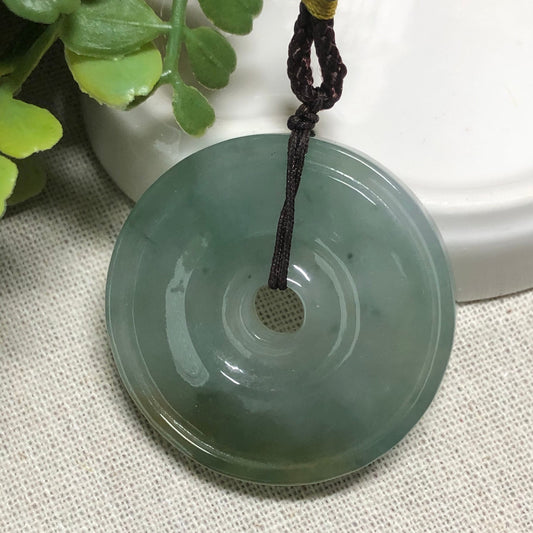 41.1 mm Certified Myanmar Grade A Green  Yellow Gradient Pendant Medallion