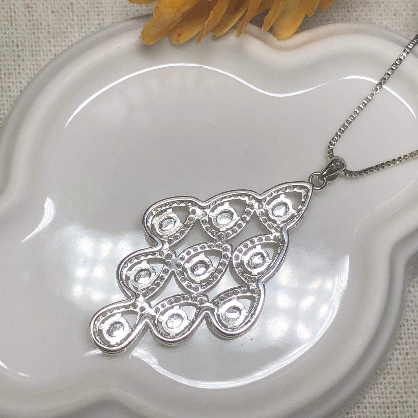 42.3mm Grade A Mini Cabochon Round Jadeite Jade Pendant Necklace 925K Silver