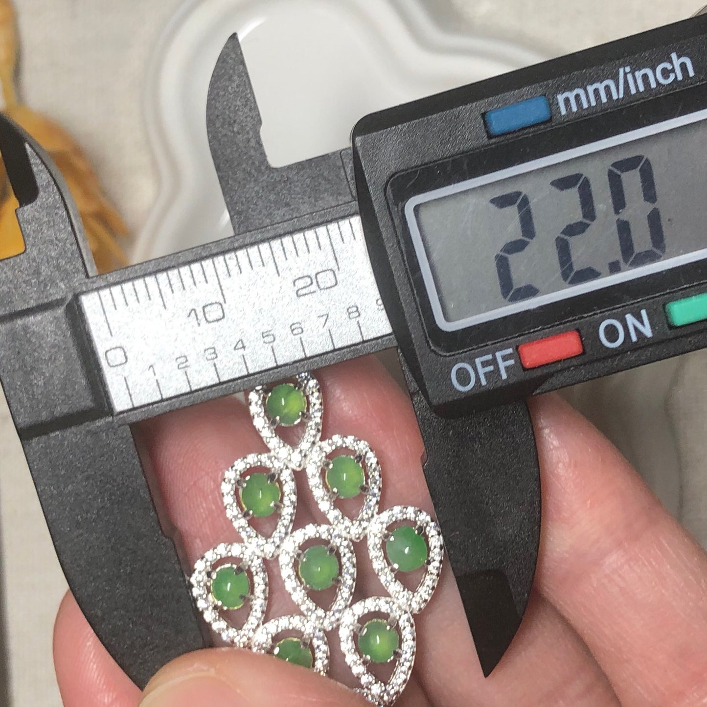 42.3mm Grade A Mini Cabochon Round Jadeite Jade Pendant Necklace 925K Silver