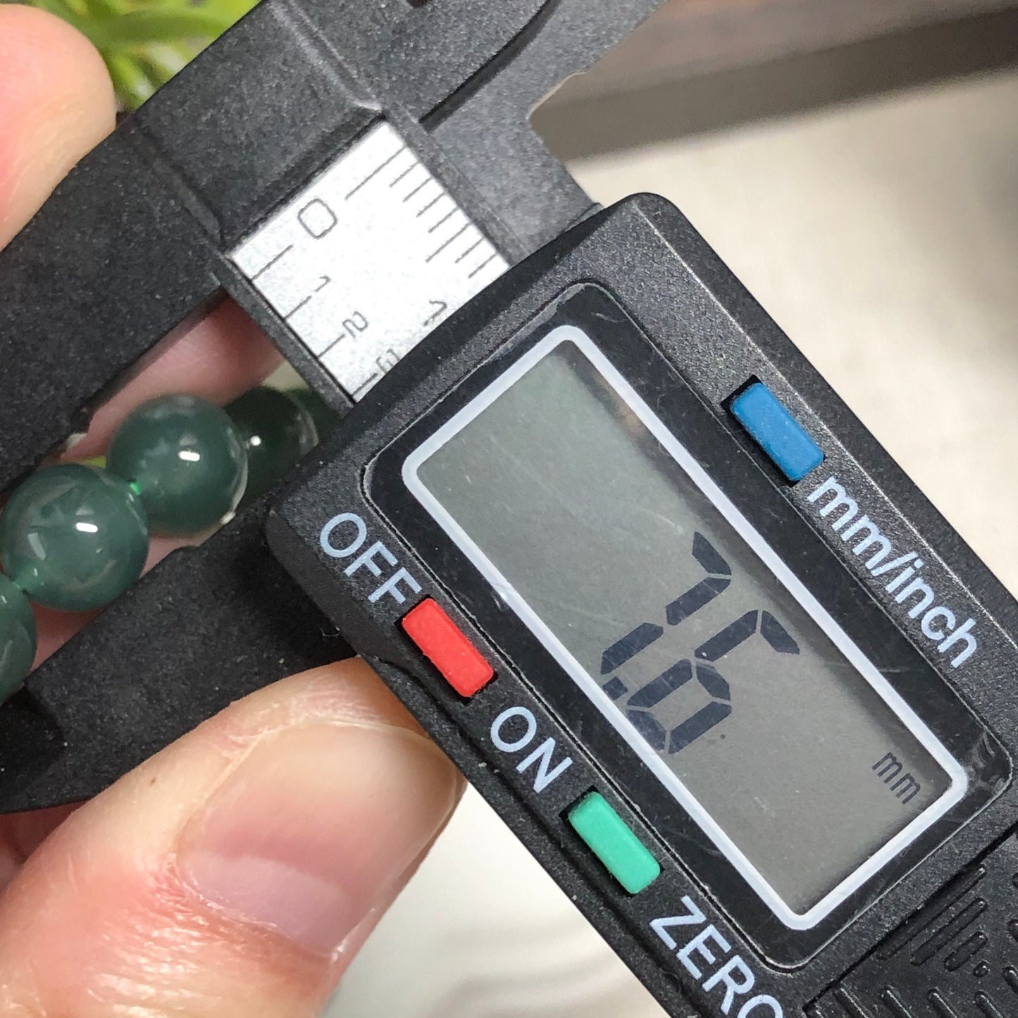 7.4 mm Jadeite Jade Icy Glutinous Green Blue Bead Bracelet 25 pcs.