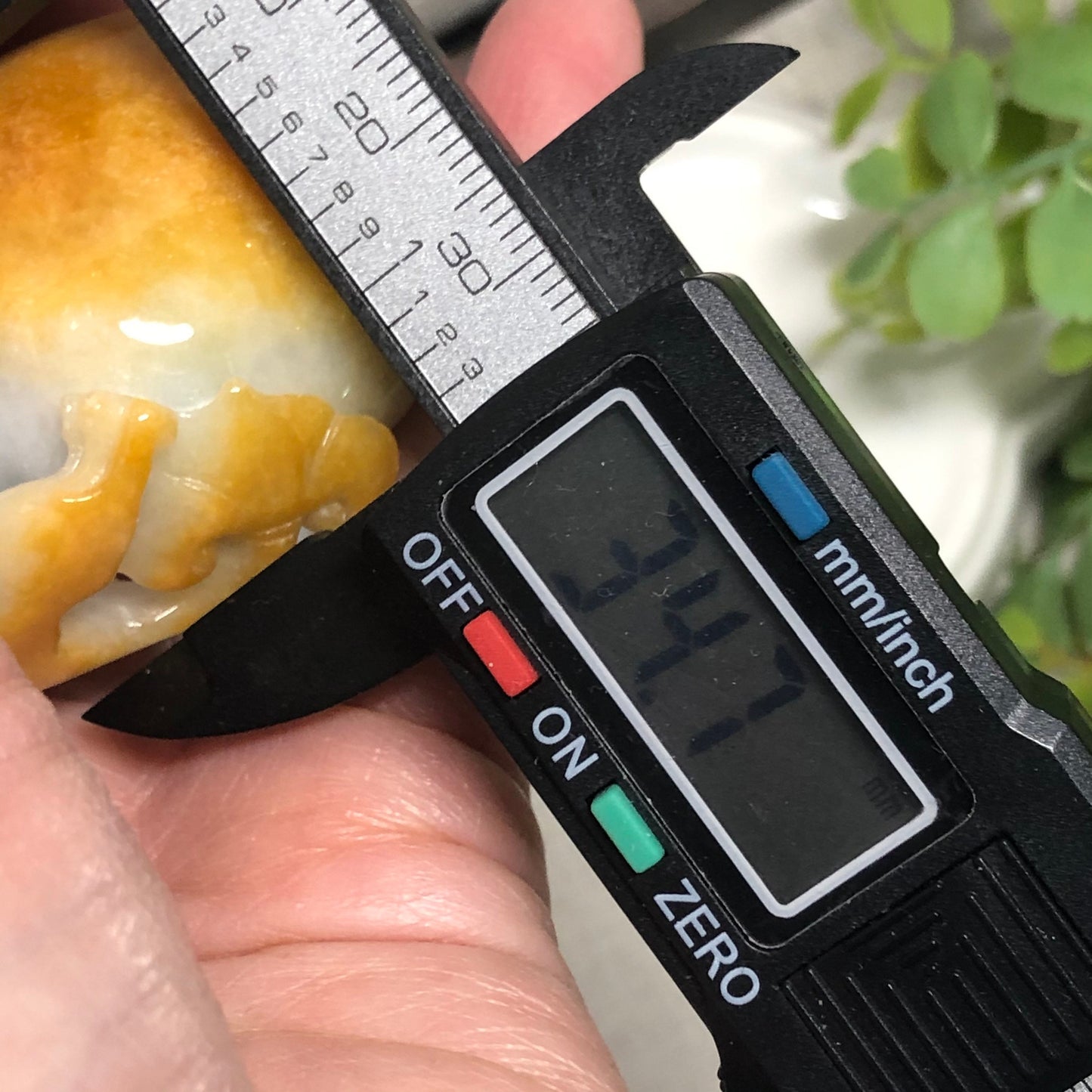 71.6mm Jadeite Jade Big Hulu 葫蘆 Gourd Yellow Brown Ruyi 如意 Keychain Hand Medallion