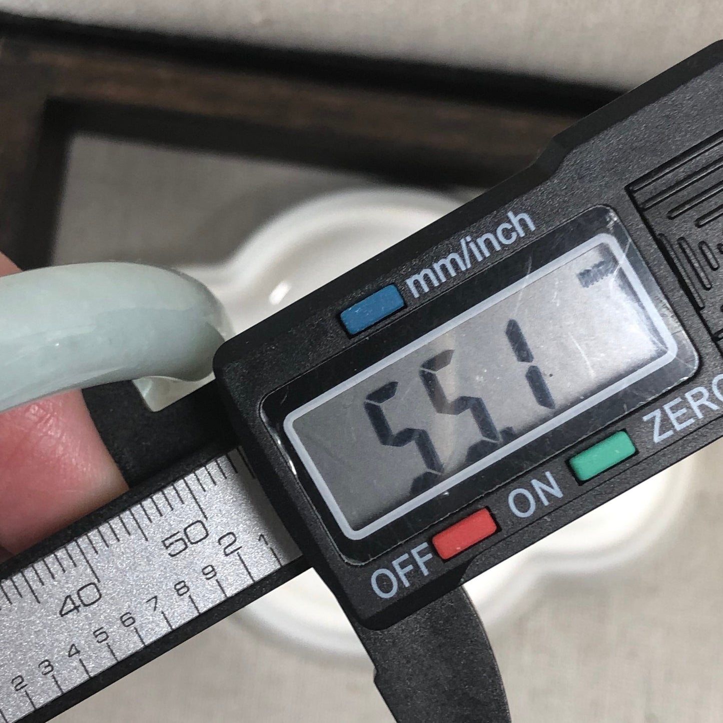 55mm Grade A Icy Green Round Shaped Jadeite Jade Bangle Translucent