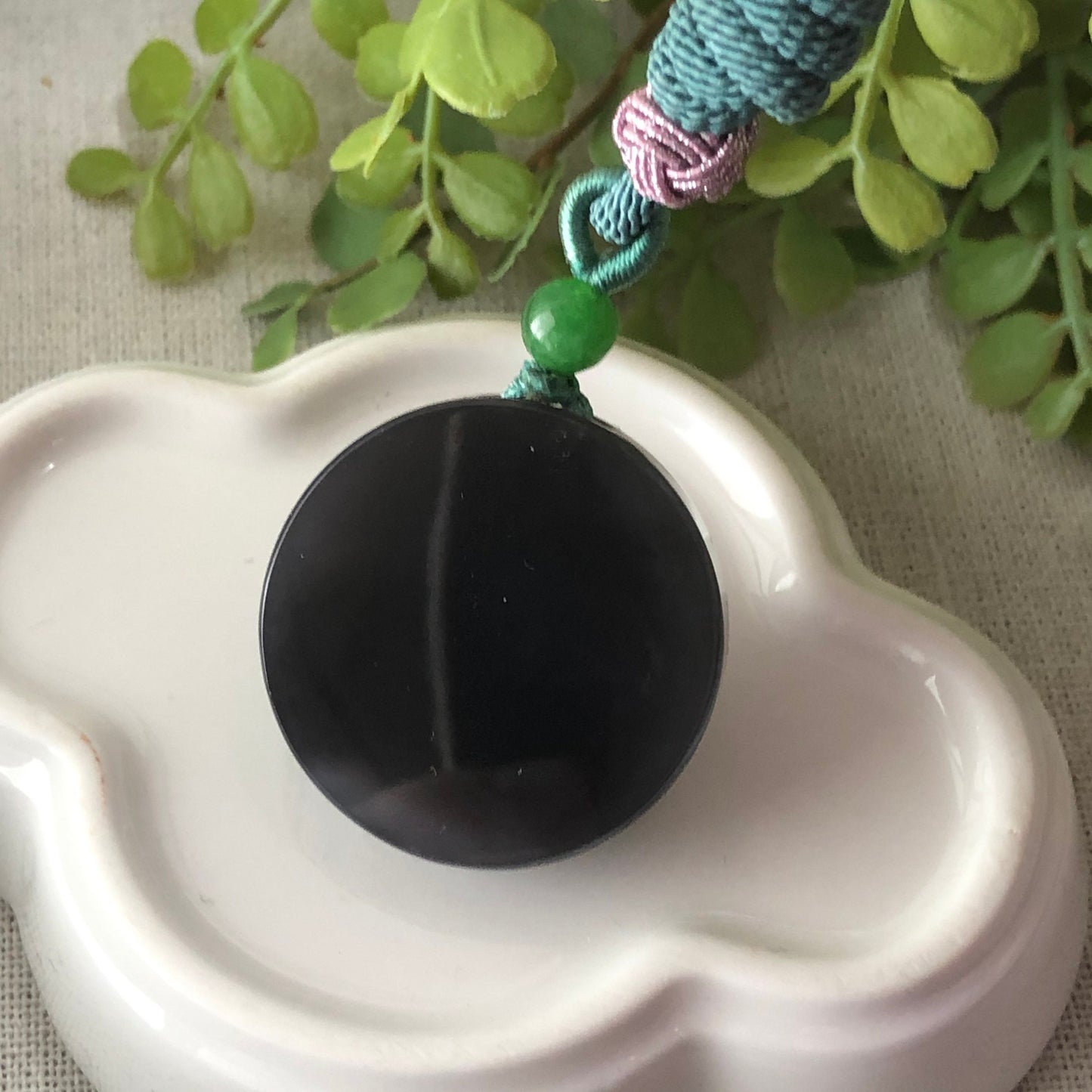 30.7 mm Grade A Hetian Nephrite Jade Imperial Lavender Carved Flower Pendant