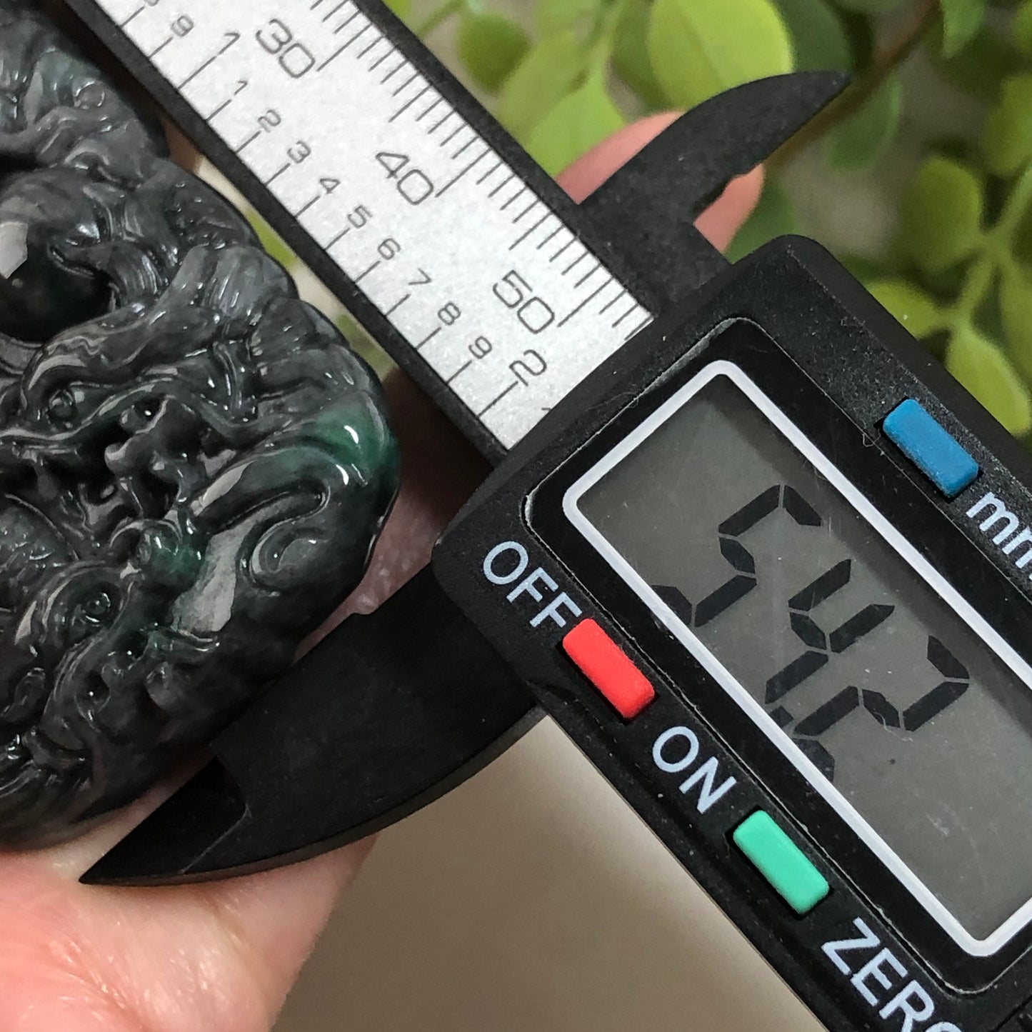 54.2mm Jadeite Jade Wuji Green Carved 9 Dragons Pendant Neck Rope Tie