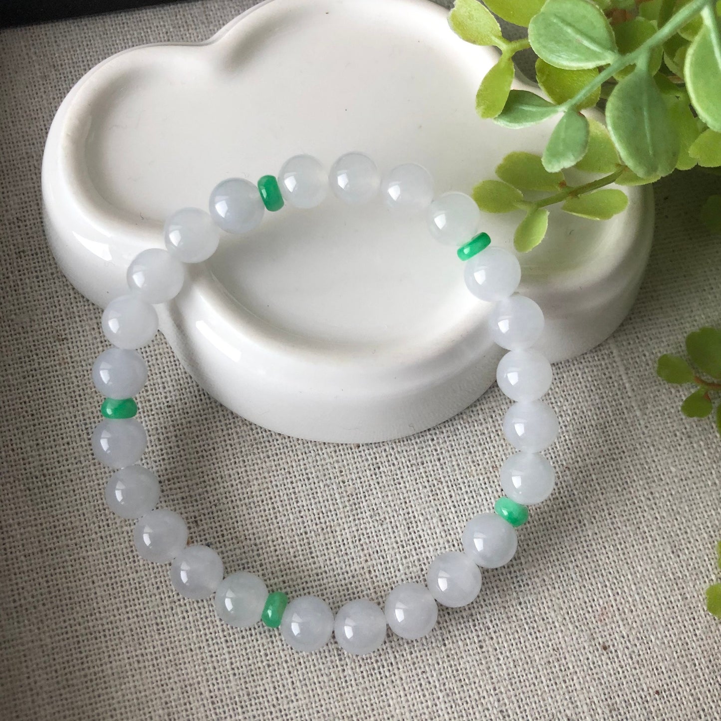 7 mm Grade A Icy Moist Jade Bead Bracelet 24pcs. - LAST ONE!