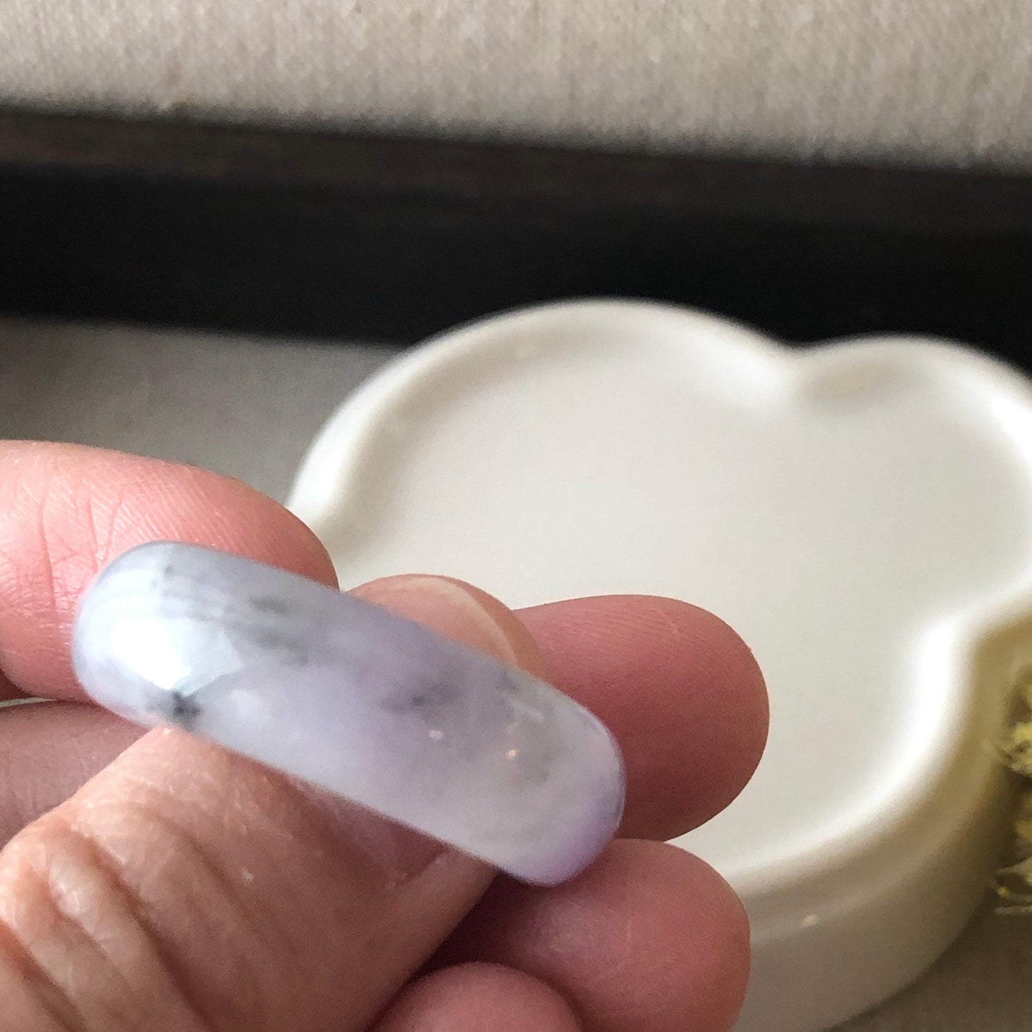 19.9mm Grade A Icy Jadeite Jade Lavender Wuji Ring Band Pendant