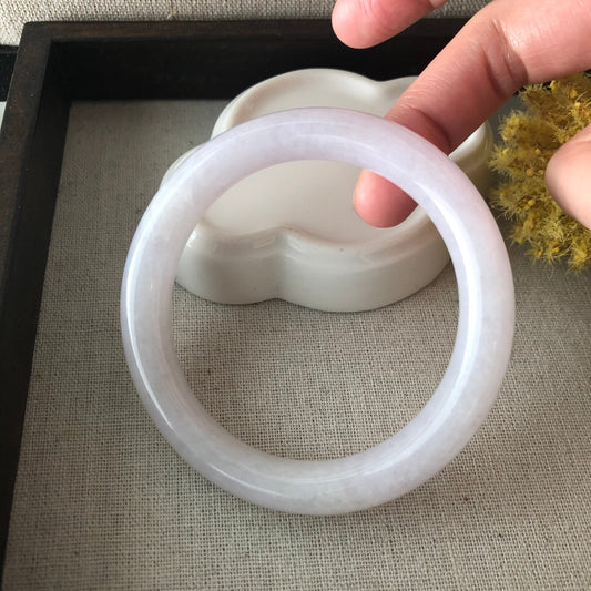57.5mm Grade A Icy Light Pink Lavender Jadeite Jade Bangle