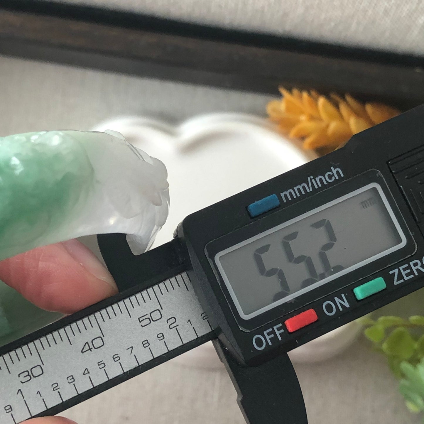 SALE: 55mm Grade A Carved Icy Yang Green Dragone Phoenix Jadeite Jade Bangle RARE