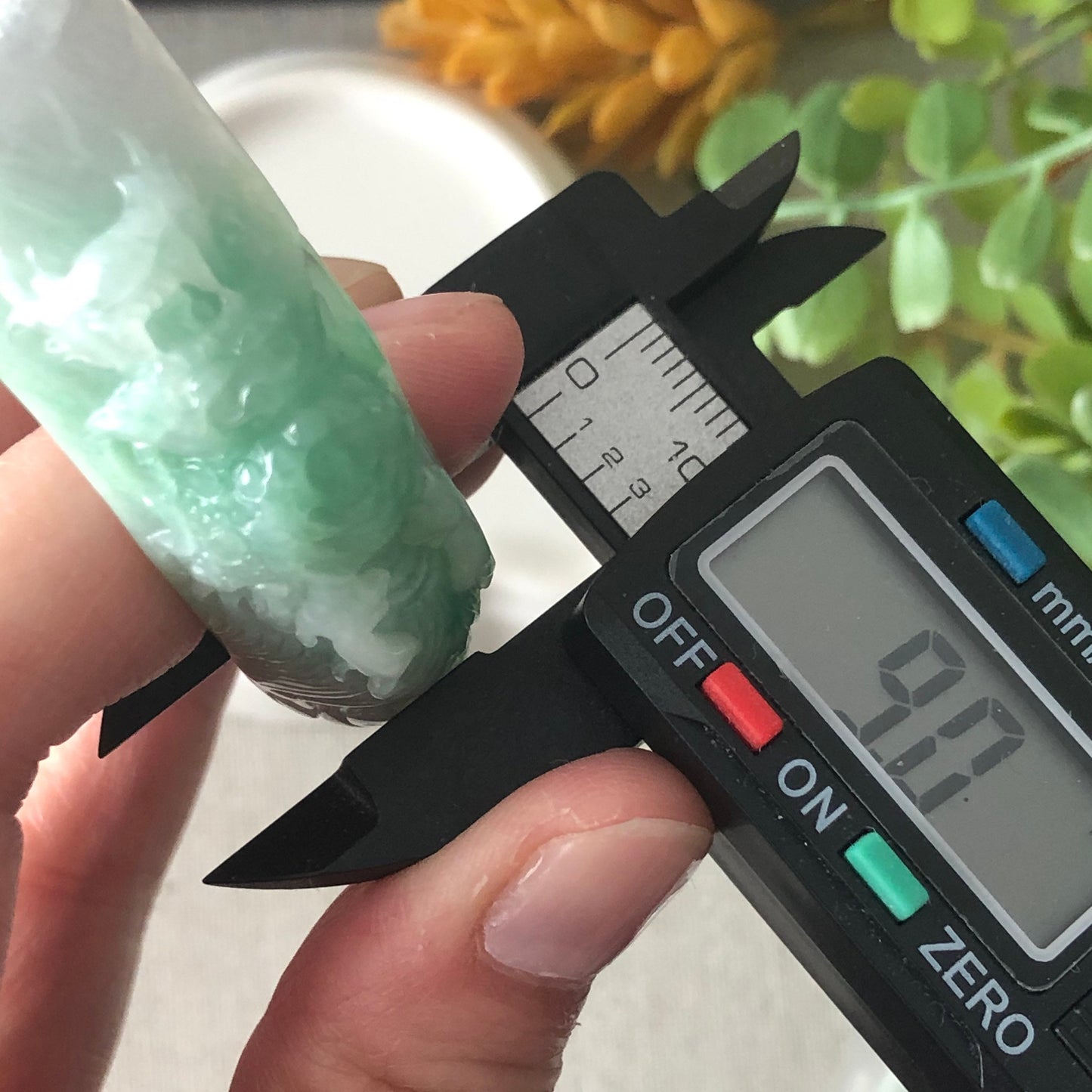 SALE: 55mm Grade A Carved Icy Yang Green Dragone Phoenix Jadeite Jade Bangle RARE