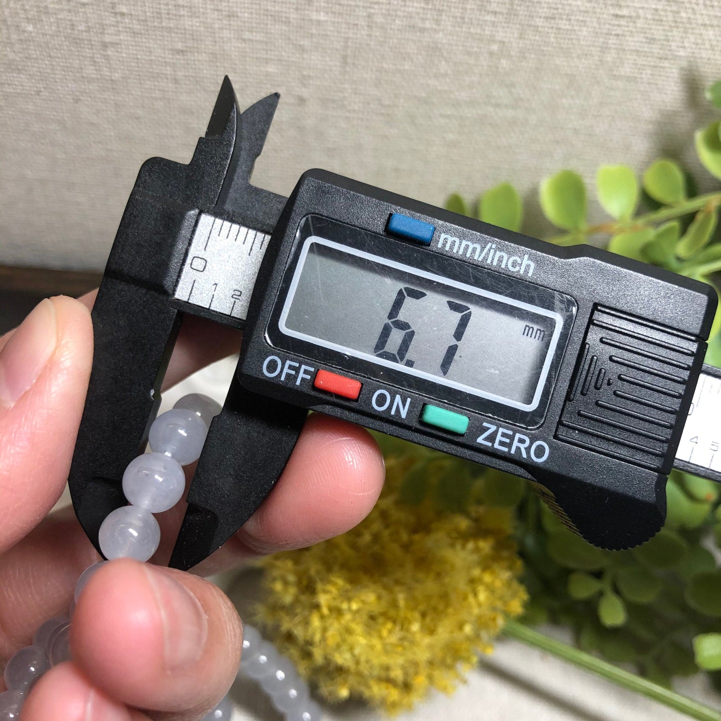 6.5 mm Grade A Icy Light Blue Jadeite Jade Bead Bracelet Necklace 6.5 mm x 108 pcs.