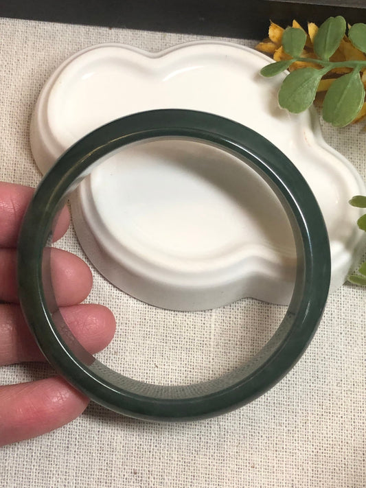 56mm Grade A Olive Green Jadeite Jade Bangle