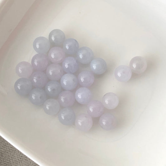6.8 mm Jadeite Jade Icy Lavender Beads 26pcs. DIY