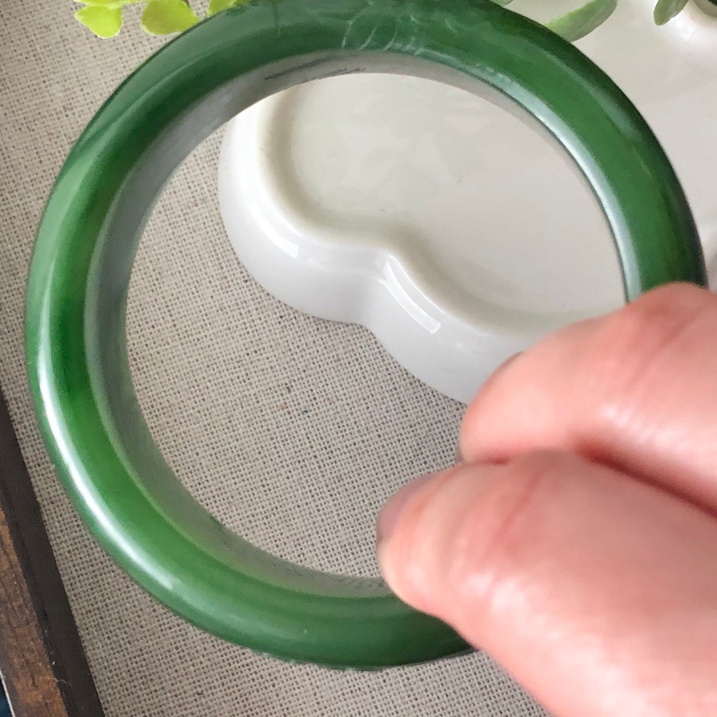 55mm Hetian Jade Imperial Green Embossed Flowers Bangle Collectors Item