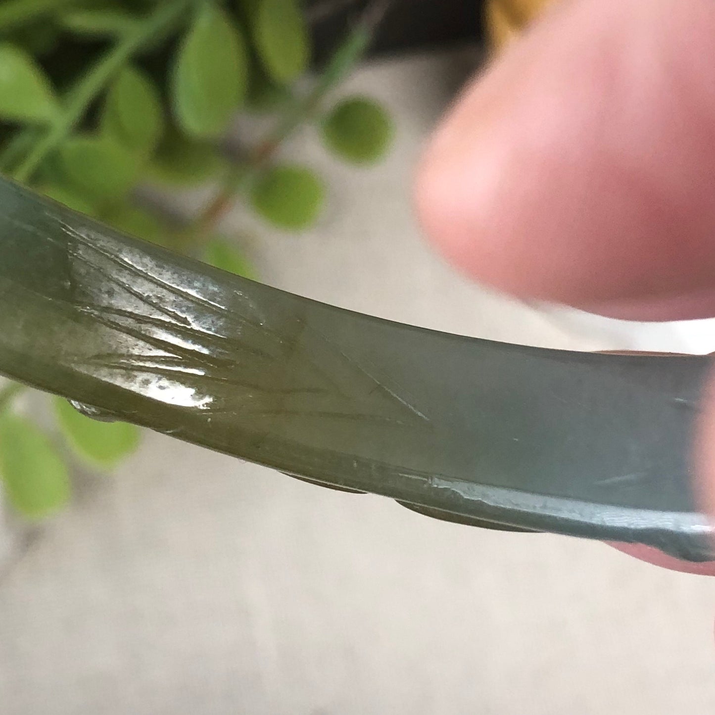 58.5 mm Jadeite Jade Icy Green Yellow Green Carved Ruyi Bangle