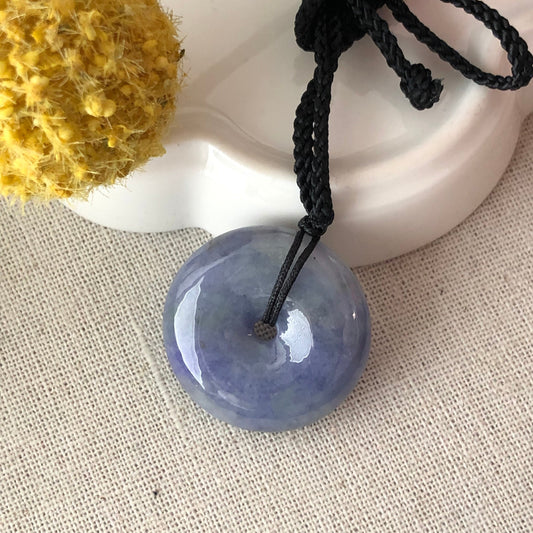 Reserved: 30 mm Jadeite Jade Earthy Lavender Blue Peace Pendant