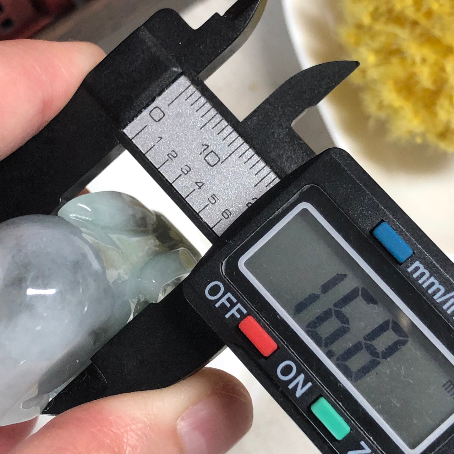 48.5 mm Jadeite Jade Wuji Green 3D Carved Rabbit Bunny Charm Keychain