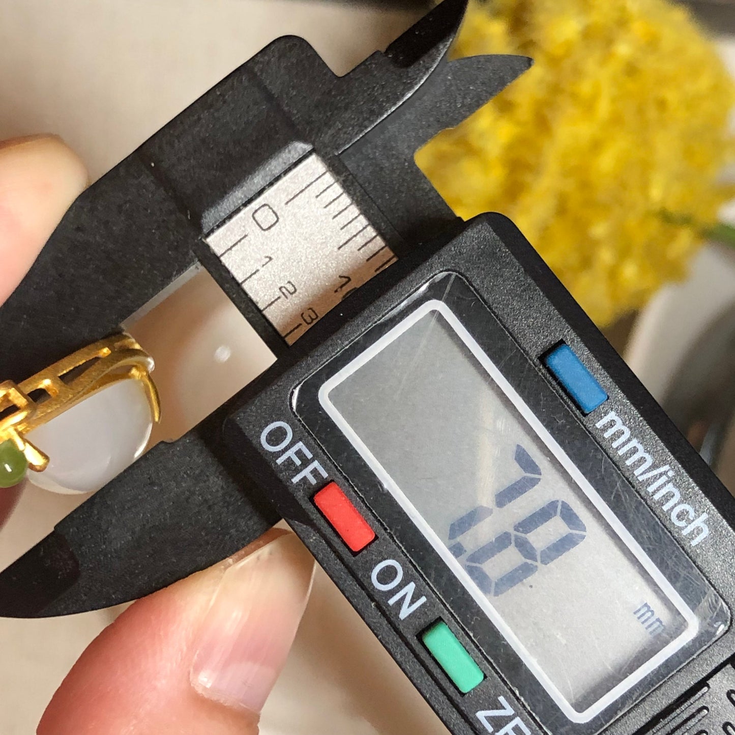 34.6mm Hetian Jade 925s Sterling Silver Gold Case Drop Pendant RARE