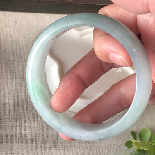 56.8 mm Jadeite Jade Icy Sky Blue gradient Bangle