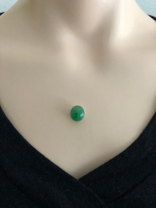 12 mm Jadeite Jade Icy Yang Green Cabochon Stone