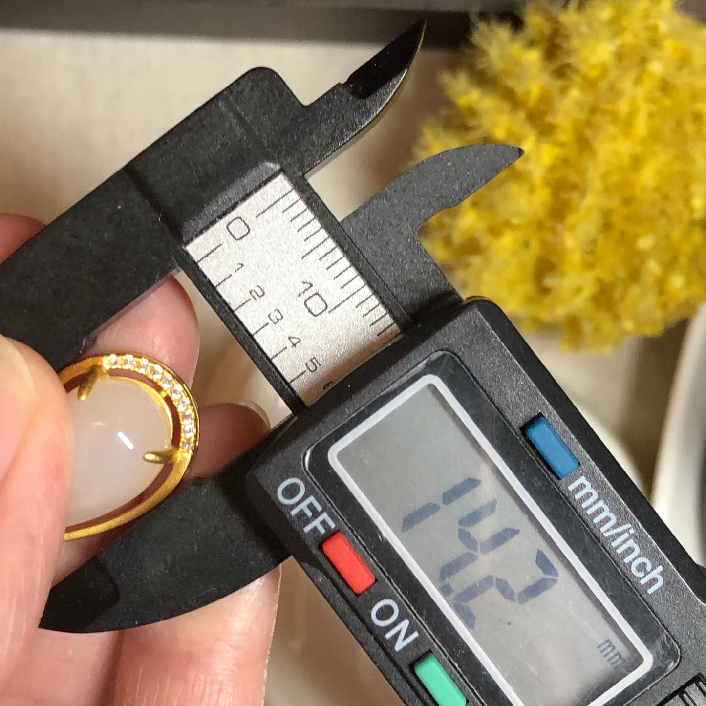 34.6mm Hetian Jade 925s Sterling Silver Gold Case Drop Pendant RARE